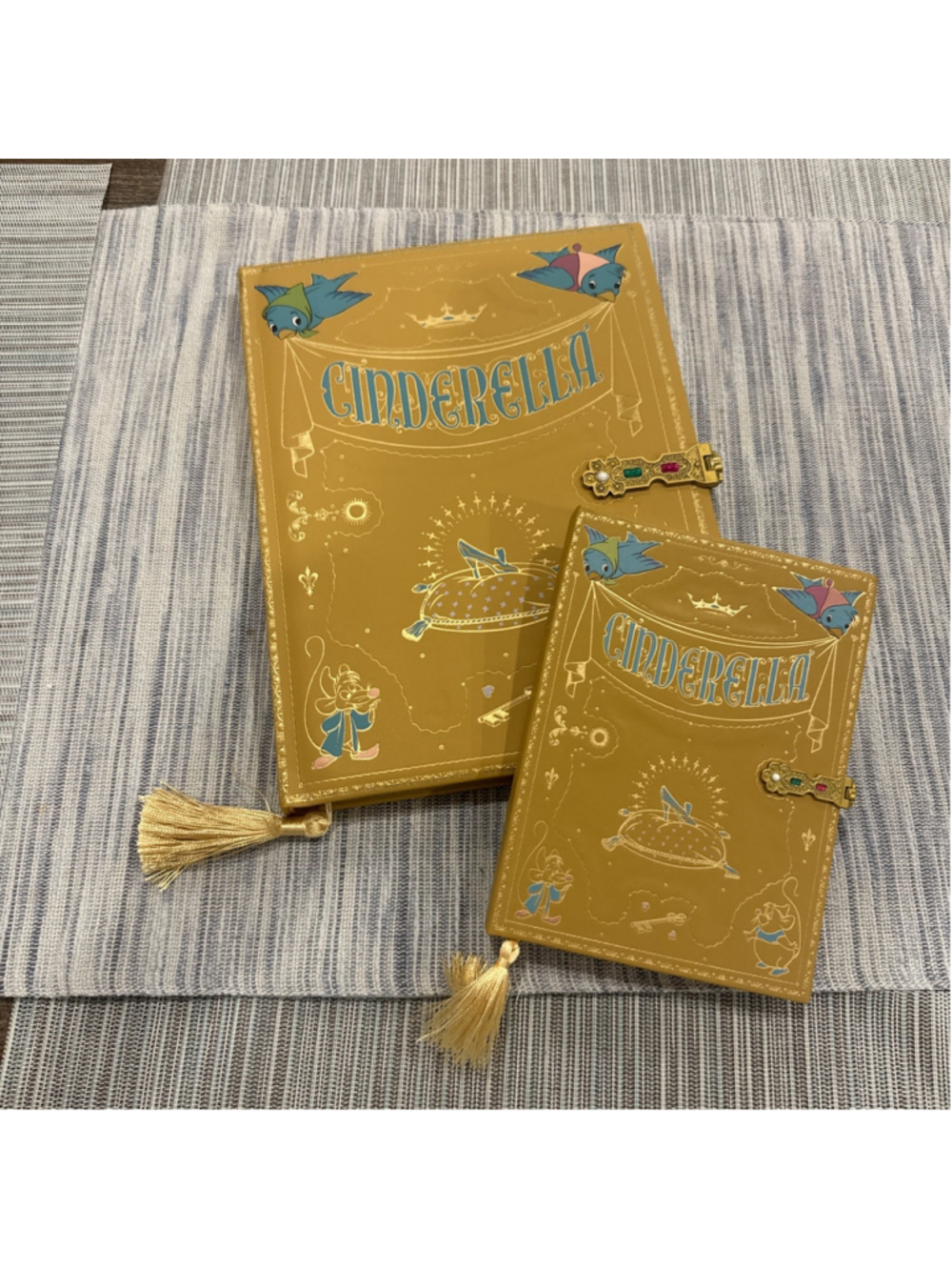 Disney Parks Cinderella Storybook Journal Notebook Large & Small Set - New!